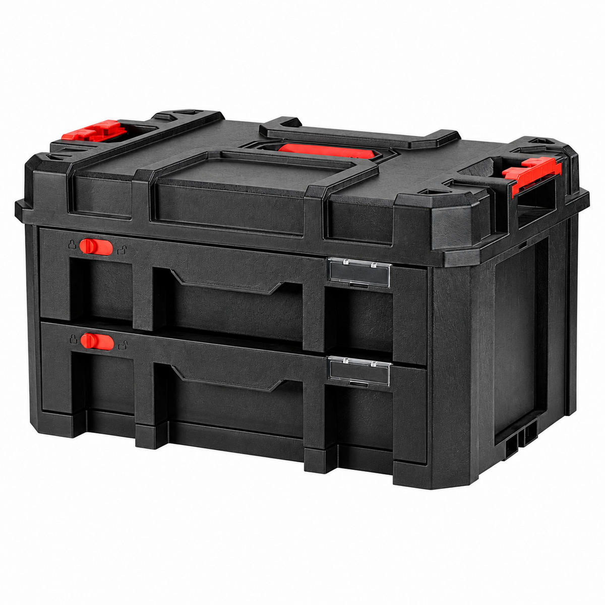 Modular 2-Drawer Toolbox with Dividers, 50 lb Total Load Capacity