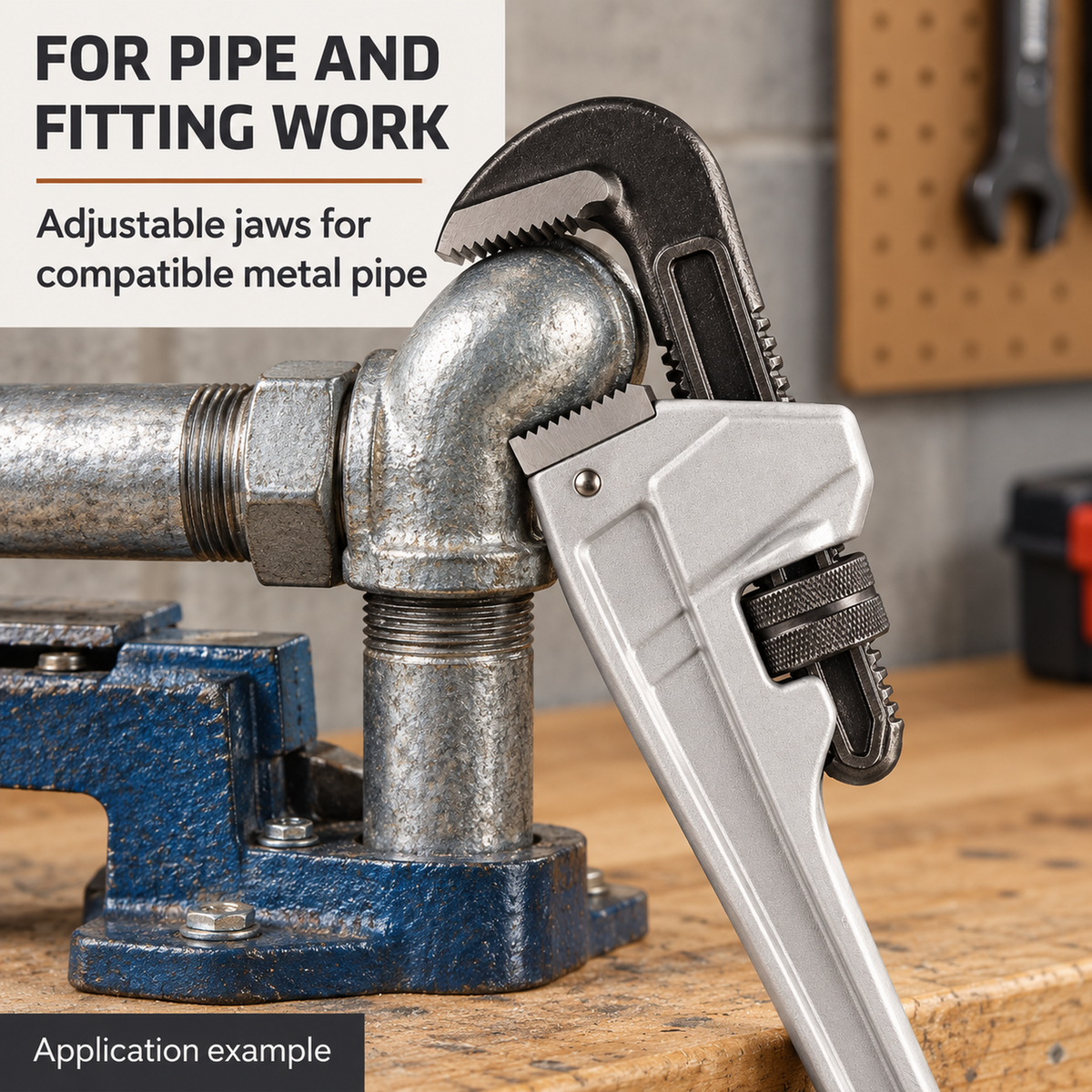 18-Inch Aluminum Pipe Wrench with 2.5-Inch Jaw Capacity